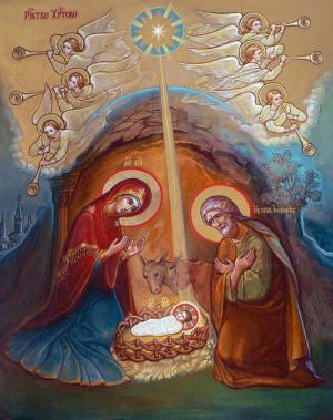 Рождество Христово, современная икона